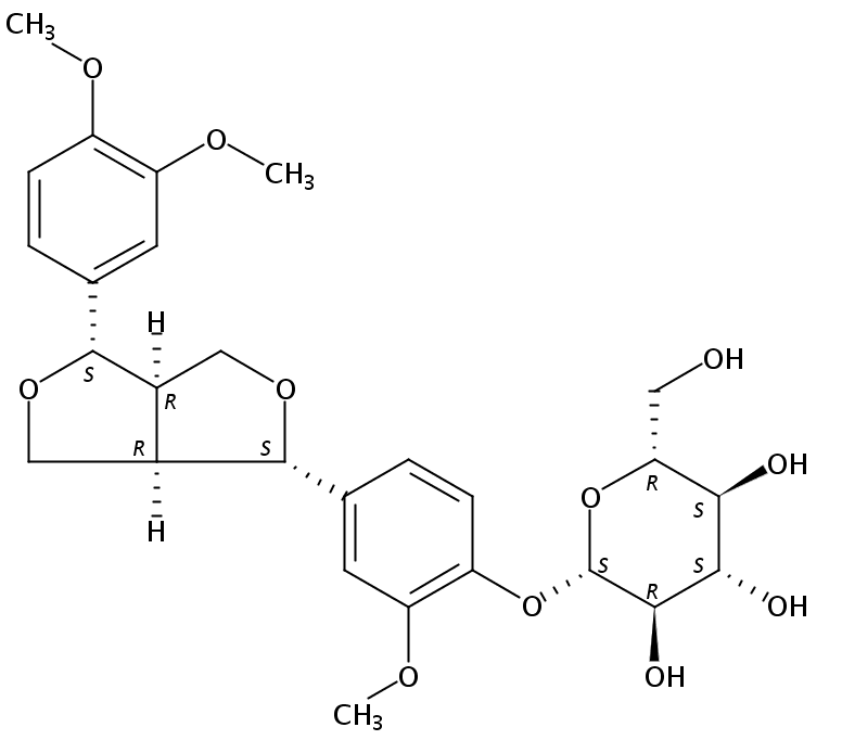 松脂素單甲基醚-4-O-β-D-葡萄糖苷 CAS號：74957-57-6 中藥標準品