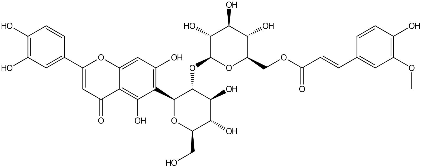 異葒草素-2''-O-(6'''-(E)-阿魏?；?-葡萄糖苷|CAS No.220948-75-4